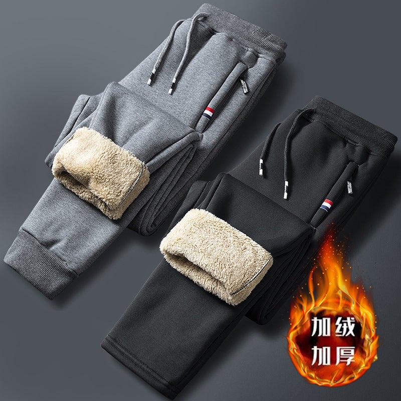 Lamb Velvet Pants Men'S Thickeneded Warm Casual Pants Men'S Winter Heavy Velvet Pants Trendyy Sports Pants - Image 2